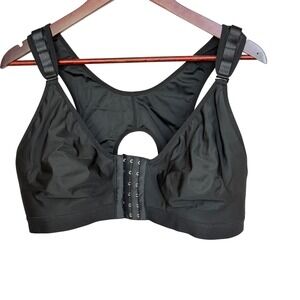 Kimikal Post Surgical Front Closure Compression Bra Recovery Support Black